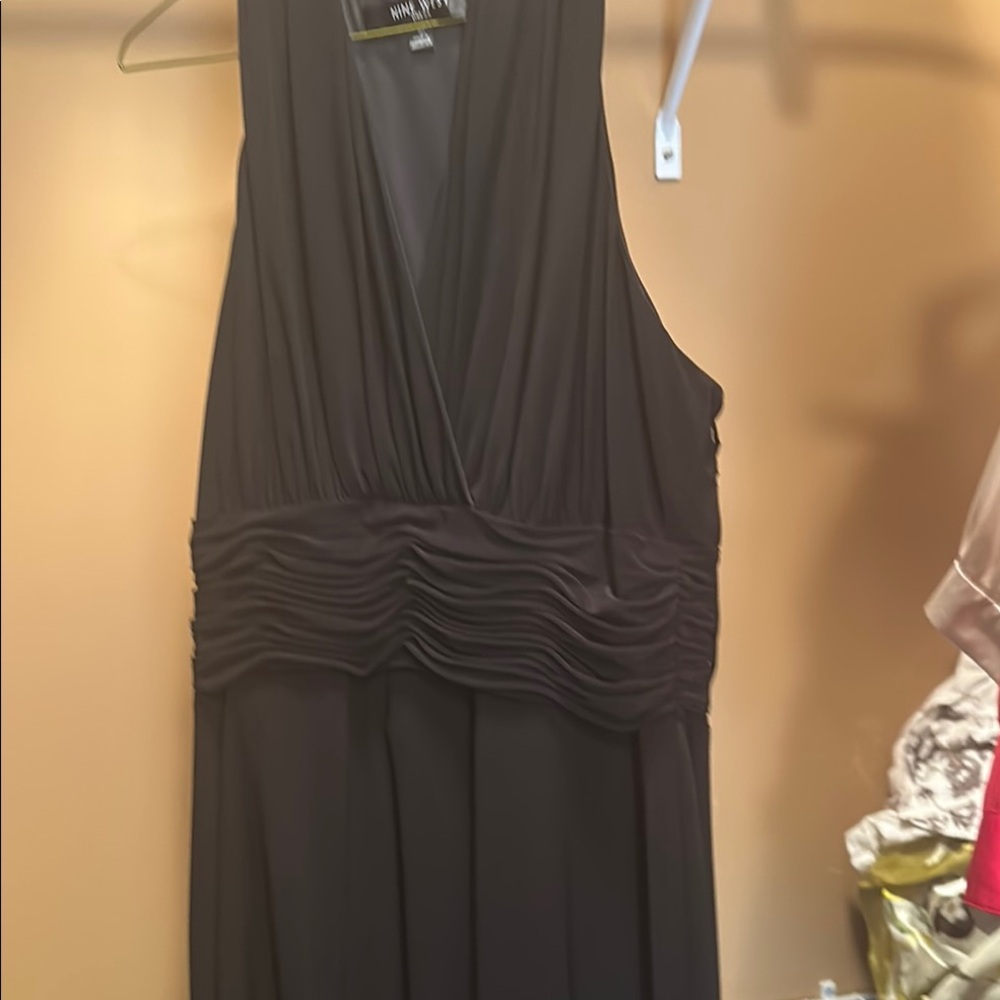 White House Black Market Black Plunge Neck Sheath Dress